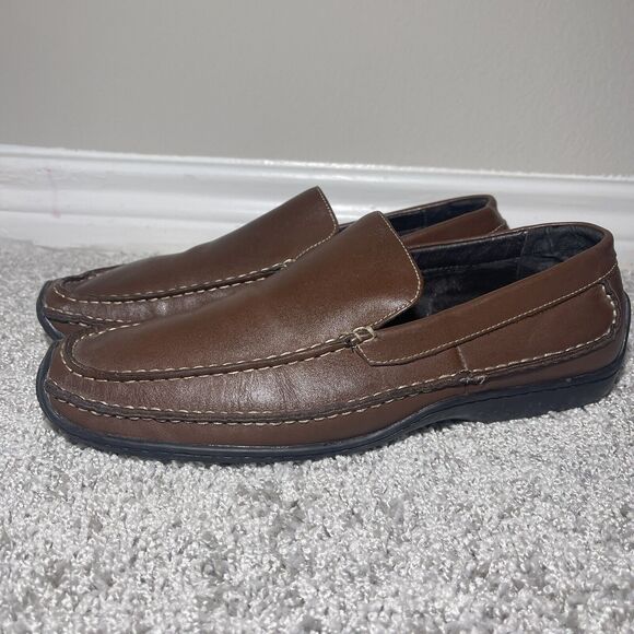 Aston Grey 60661 Brown Leather  Loafers Men’s Size 10 - Picture 1 of 12